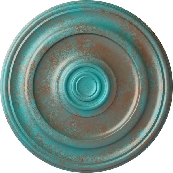 Ekena Millwork Kepler Traditional Medallion (For Canopies up to 5 1/4"), 23 5/8"OD x 1 3/4"P, Copper Green Patina CM24KPCGS - main